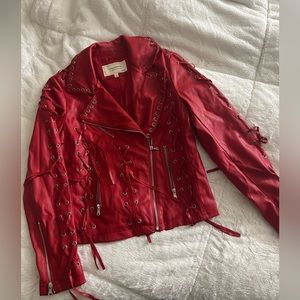 Red leather jacket